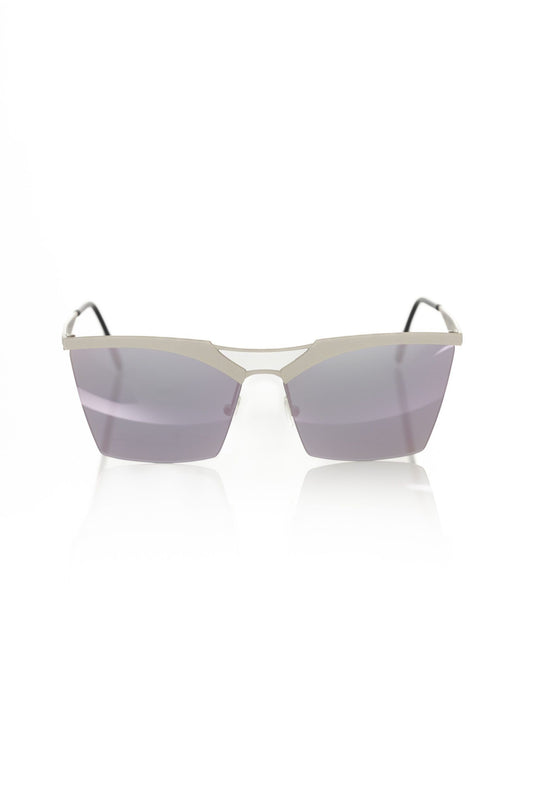 Frankie Morello Silberne Sonnenbrille für Damen im Metallic-Look