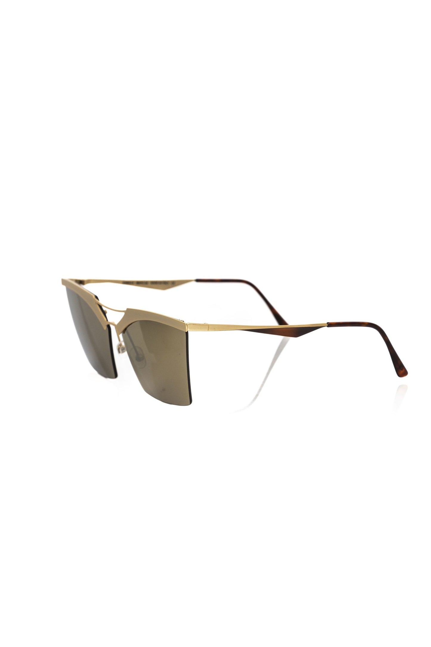 Frankie Morello Goldfarbene Sonnenbrille aus Metallfaser für Damen