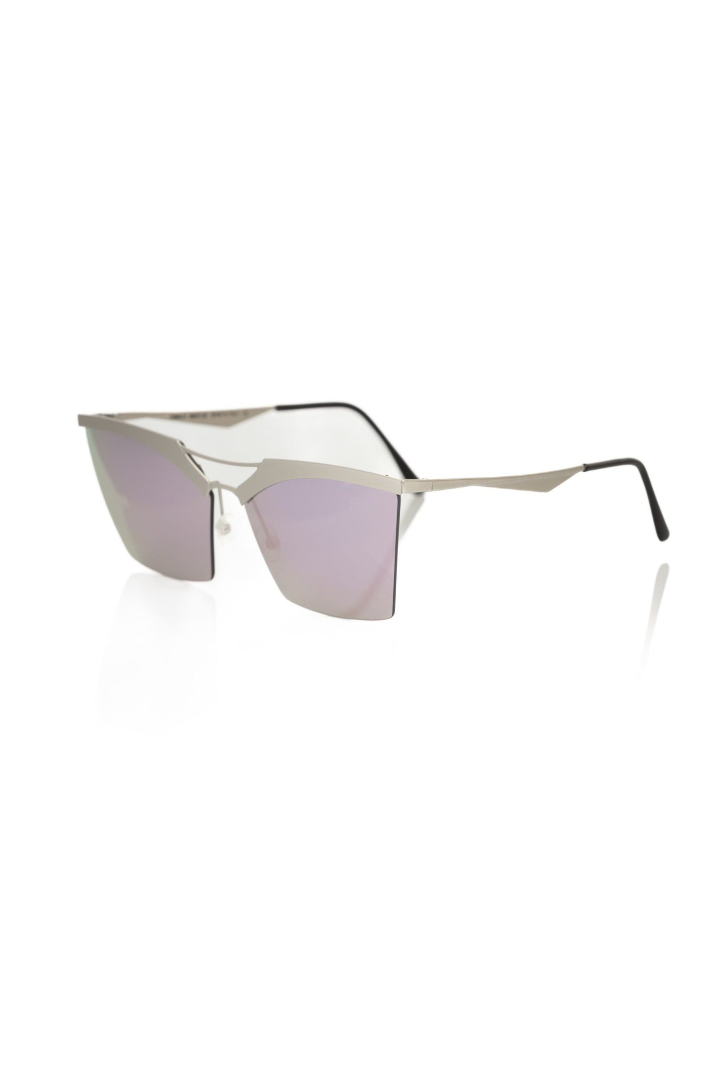 Frankie Morello Silberne Sonnenbrille für Damen im Metallic-Look