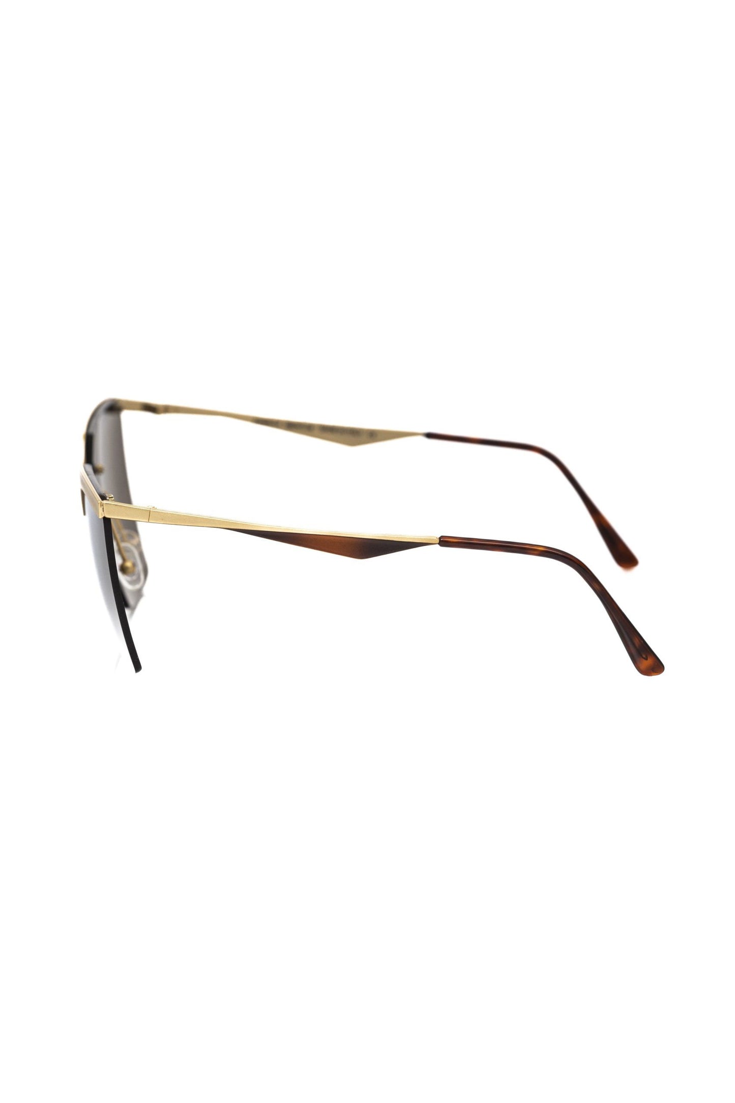 Frankie Morello Goldfarbene Sonnenbrille aus Metallfaser für Damen