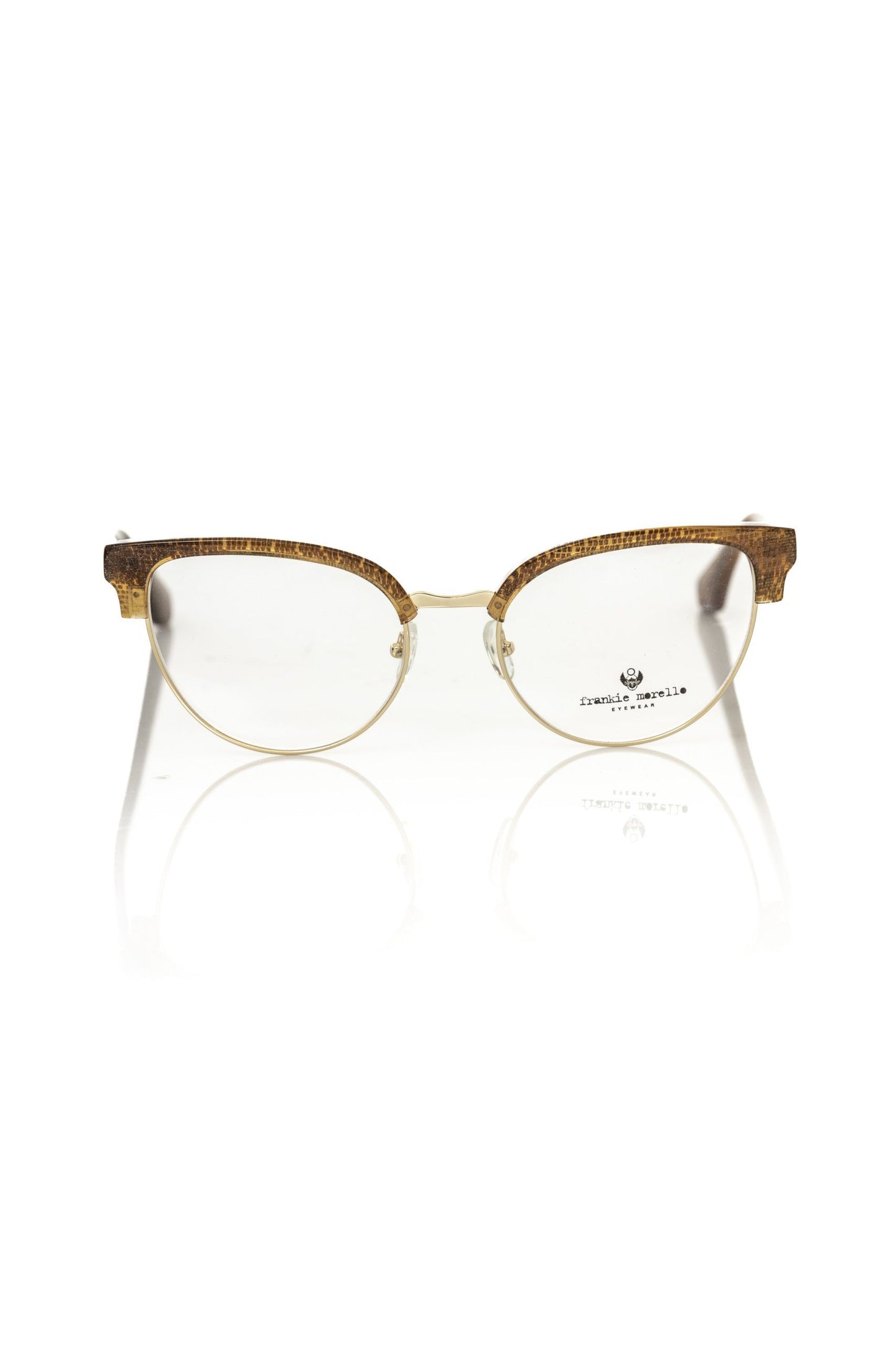 Frankie Morello Braune Metallic-Faser Damenbrille