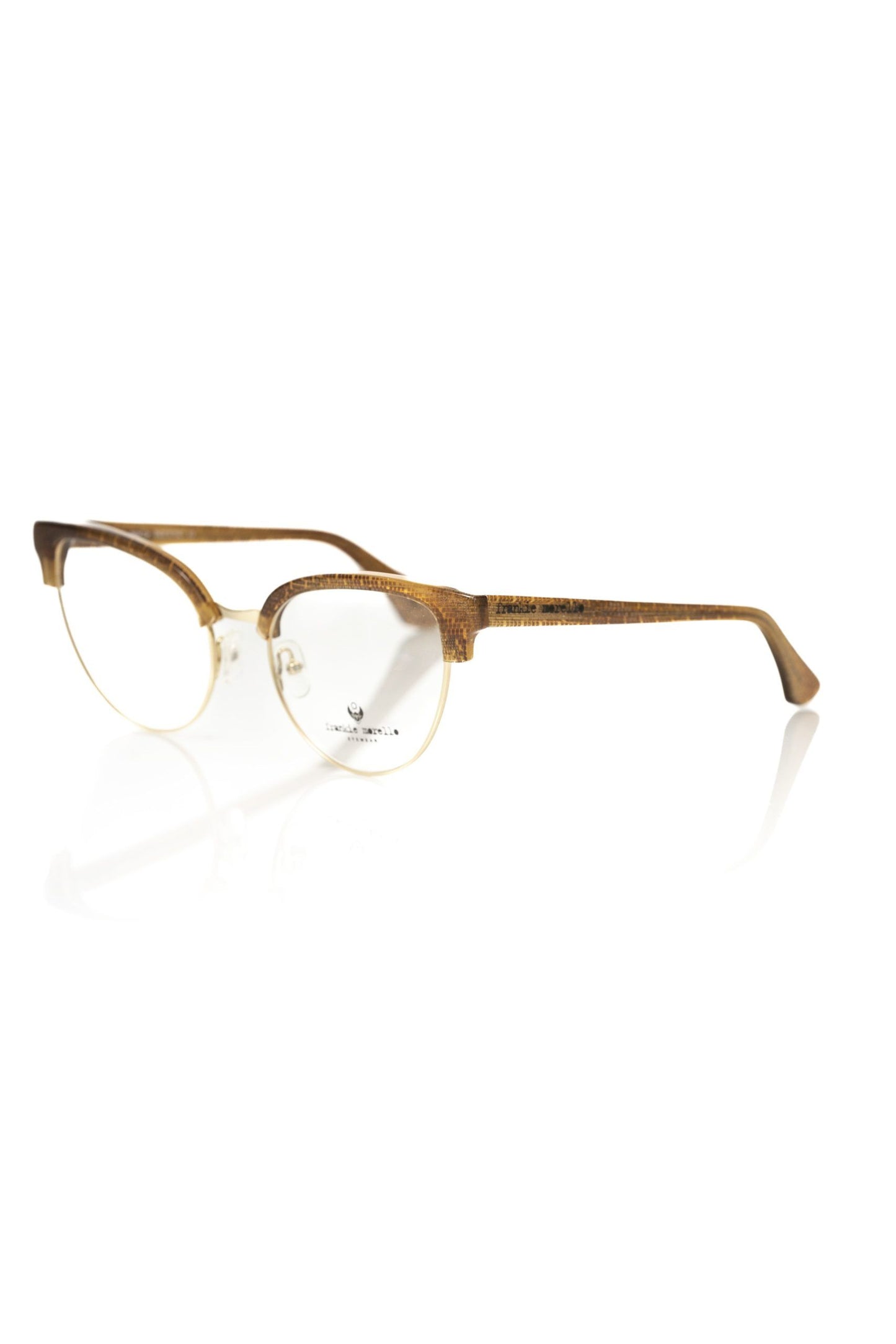 Frankie Morello Braune Metallic-Faser Damenbrille