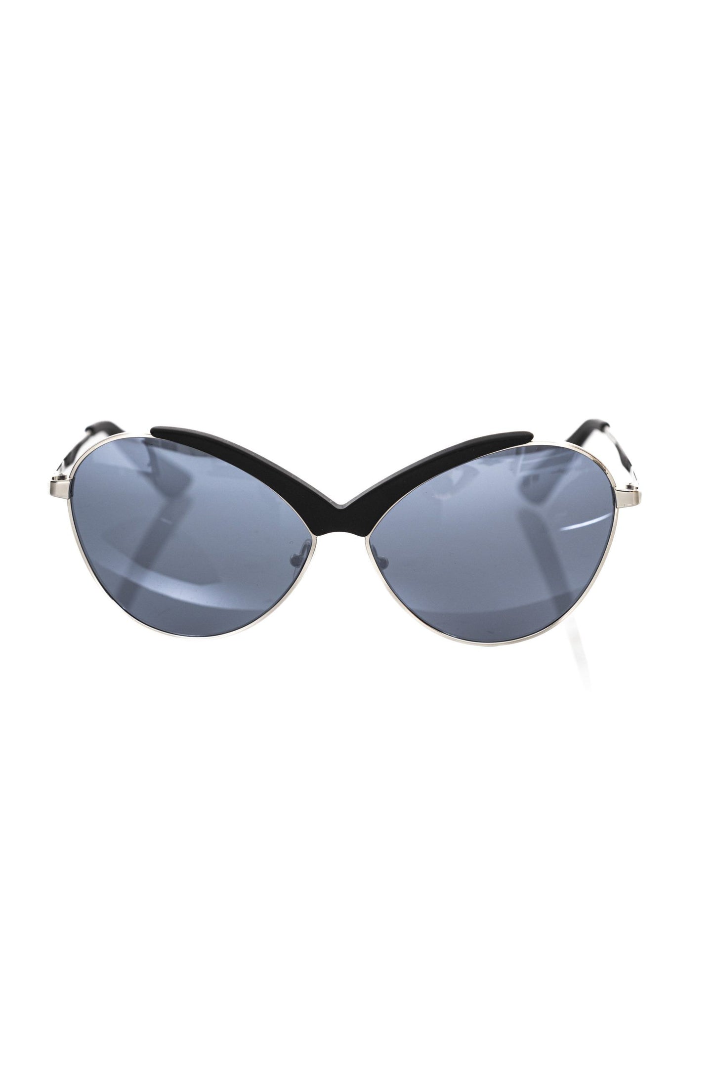 Frankie Morello Metallische Sonnenbrille für Damen in Schwarz