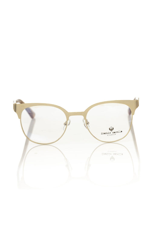 Frankie Morello Goldfarbene Damenbrille aus Azetat