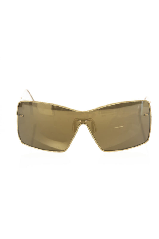 Frankie Morello Goldfarbene Metallic-Faser-Sonnenbrille für Damen