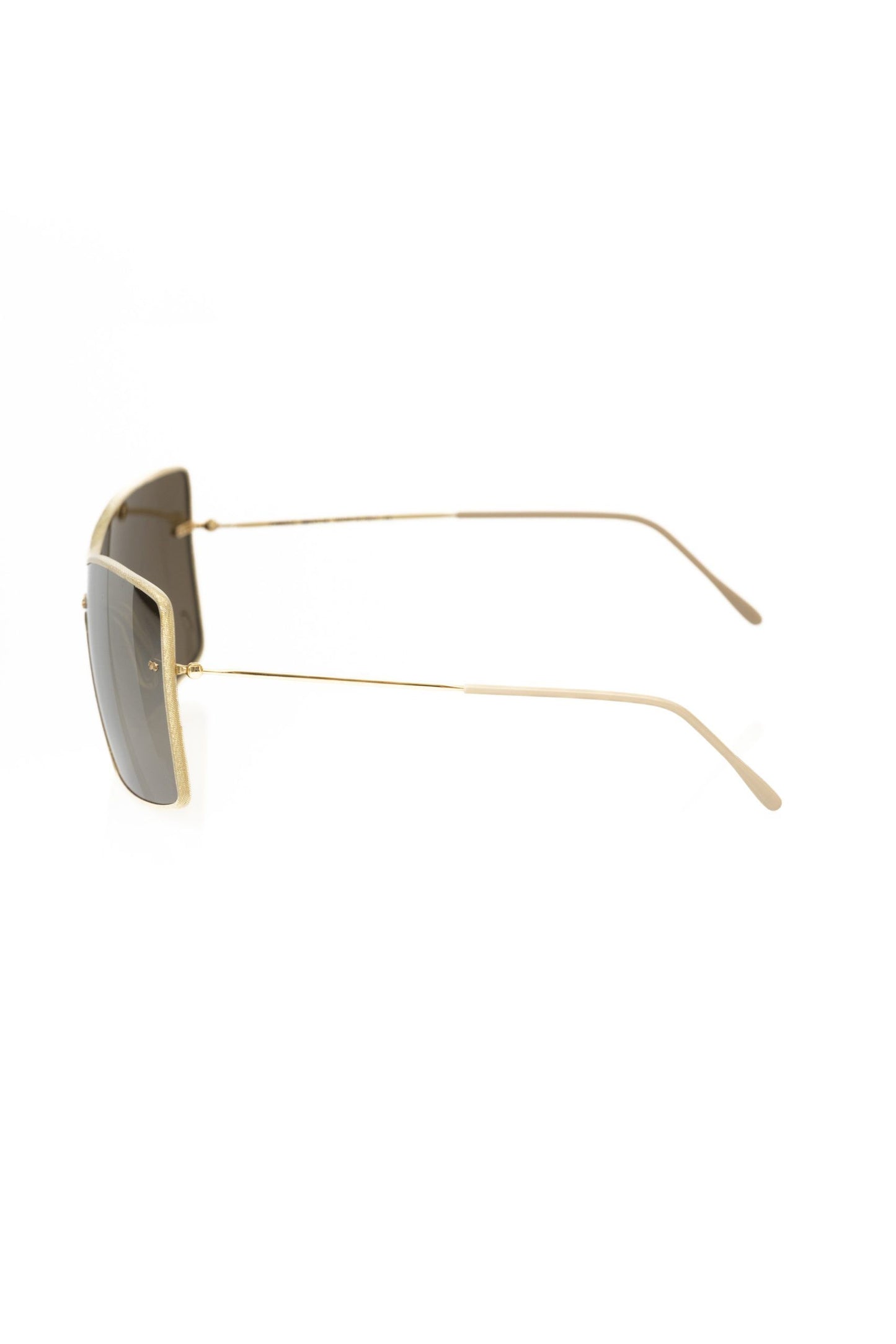 Frankie Morello Goldfarbene Metallic-Faser-Sonnenbrille für Damen
