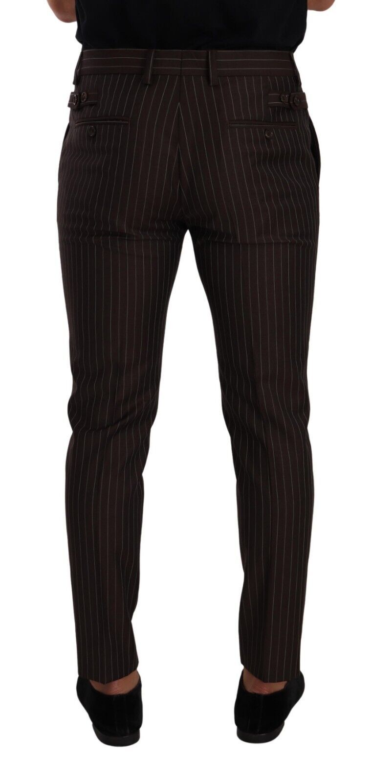 Dolce & Gabbana Braun gestreifte Hose aus Wolle Formal Dress Pants