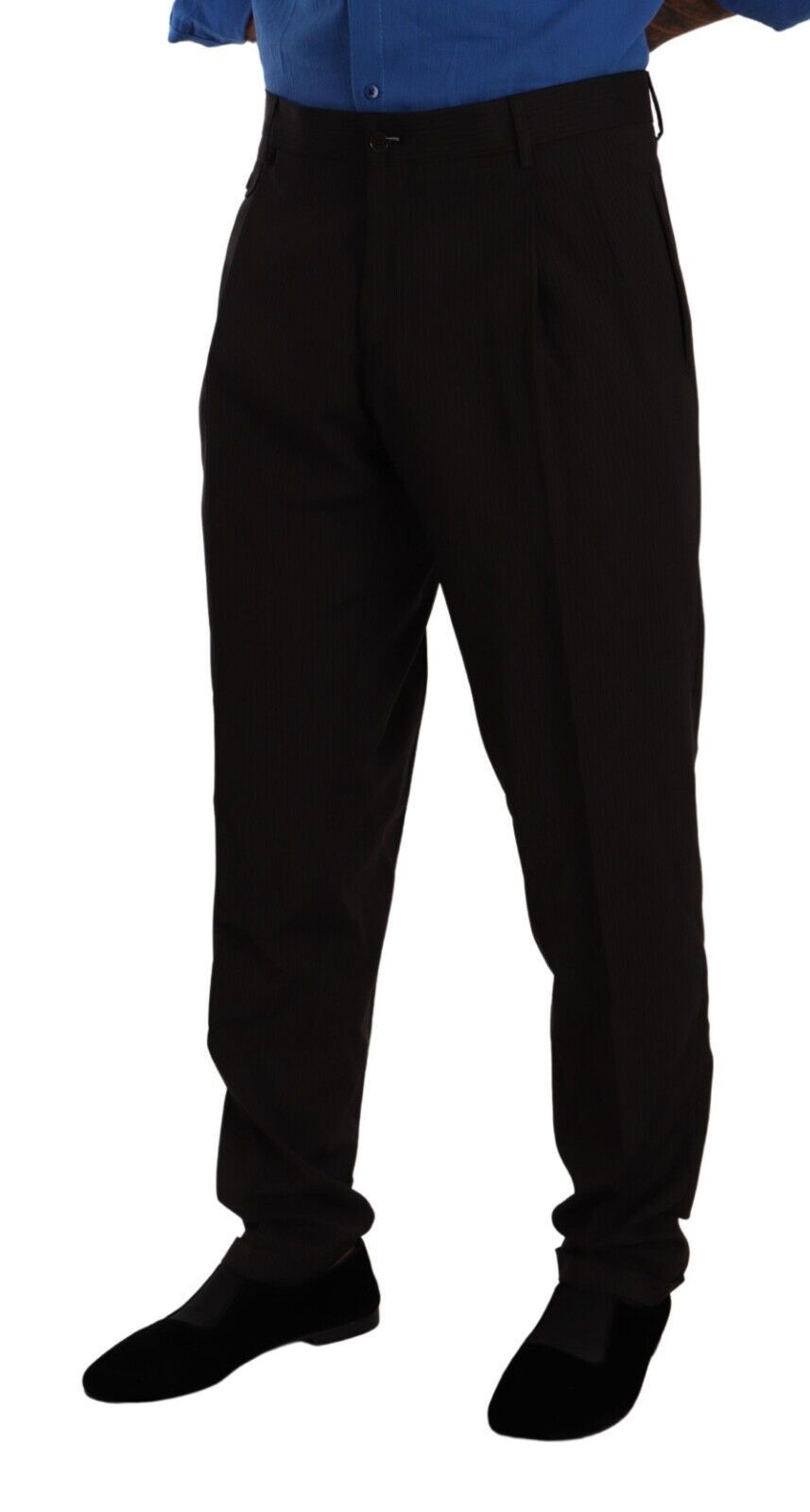 Dolce & Gabbana Braune Wolle Skinny Formal Dress Pants
