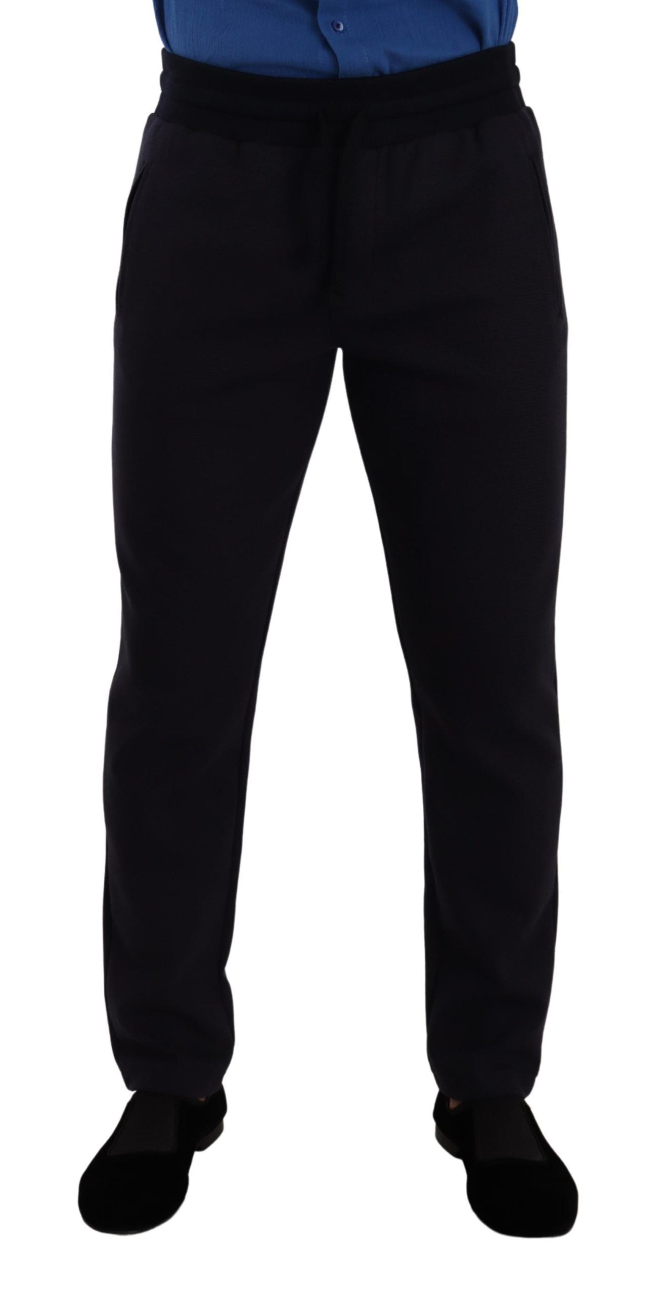 Dolce & Gabbana Blaue Baumwoll-Stretch-Jogging-Hose