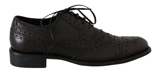 Dolce & Gabbana Braune Leder Wingtip Derby Formelle Schuhe