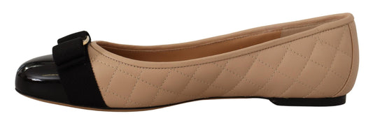 Salvatore Ferragamo Elegante gesteppte Lederflats - schickes zweifarbiges Design