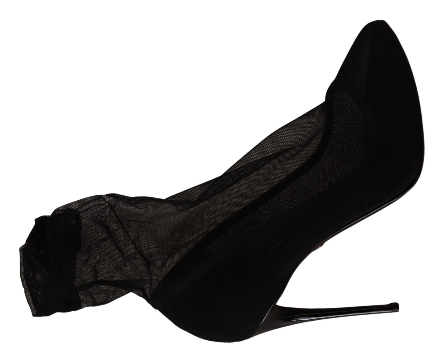 Dolce & Gabbana Schwarz Tüll Stretch Stiefel Pumps Schuhe