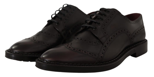 Dolce & Gabbana Lila Leder Oxford Wingtip Formelle Schuhe