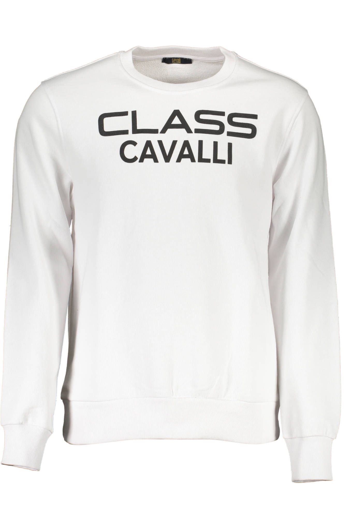 Cavalli Class Weißer Baumwollpullover für Männer