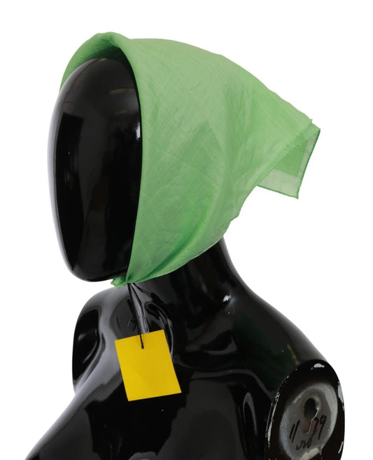 Versace Quadratisches Foulard-Kopftuch aus Leinen in Apfelgrün