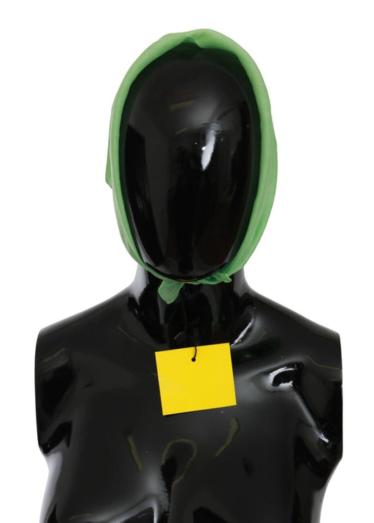 Versace Quadratisches Foulard-Kopftuch aus Leinen in Apfelgrün