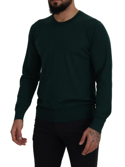 Dolce & Gabbana Grüner Pullover aus Kaschmir mit Rundhalsausschnitt