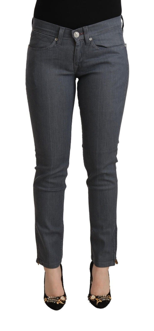 Levi's Graue Skinny Denim-Jeans aus Baumwolle mit niedriger Taille