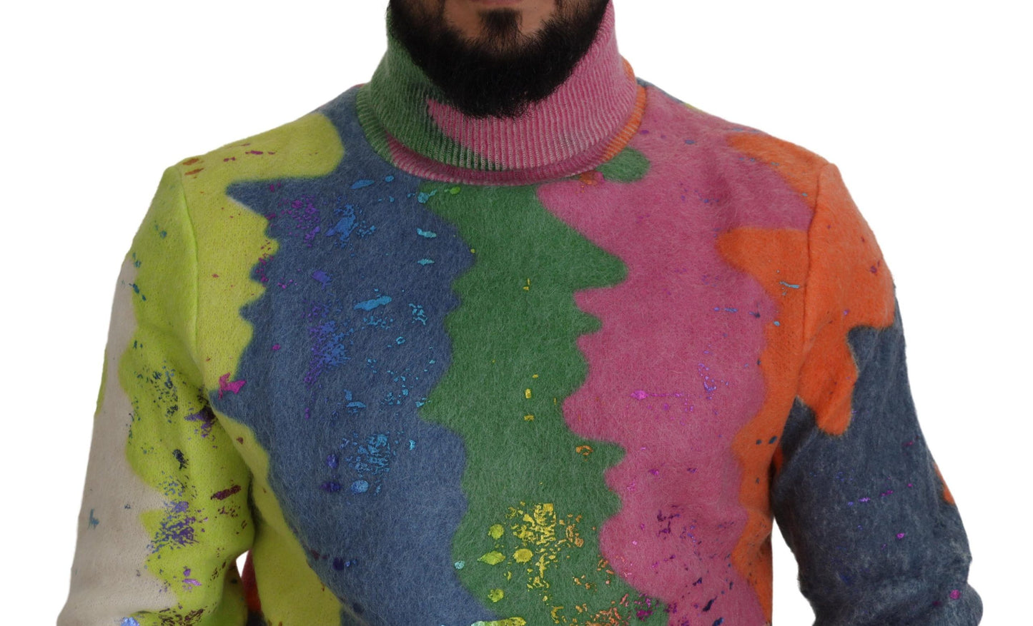 Dolce & Gabbana Multicolor Rollkragenpullover Mohair Pullover