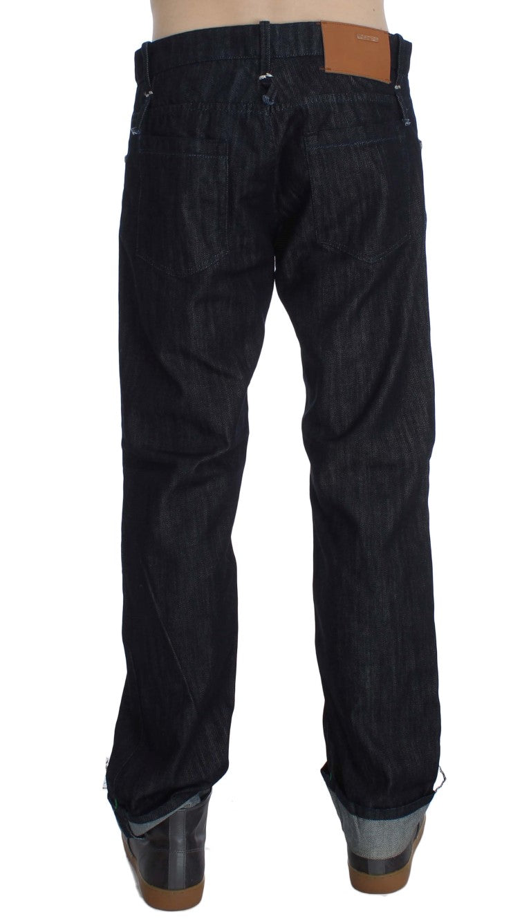 Acht Blaue Baumwolle Regular Straight Fit Jeans