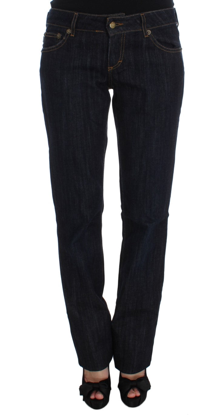 Cavalli Blaue Straight Fit Stretch Jeans aus Baumwolle