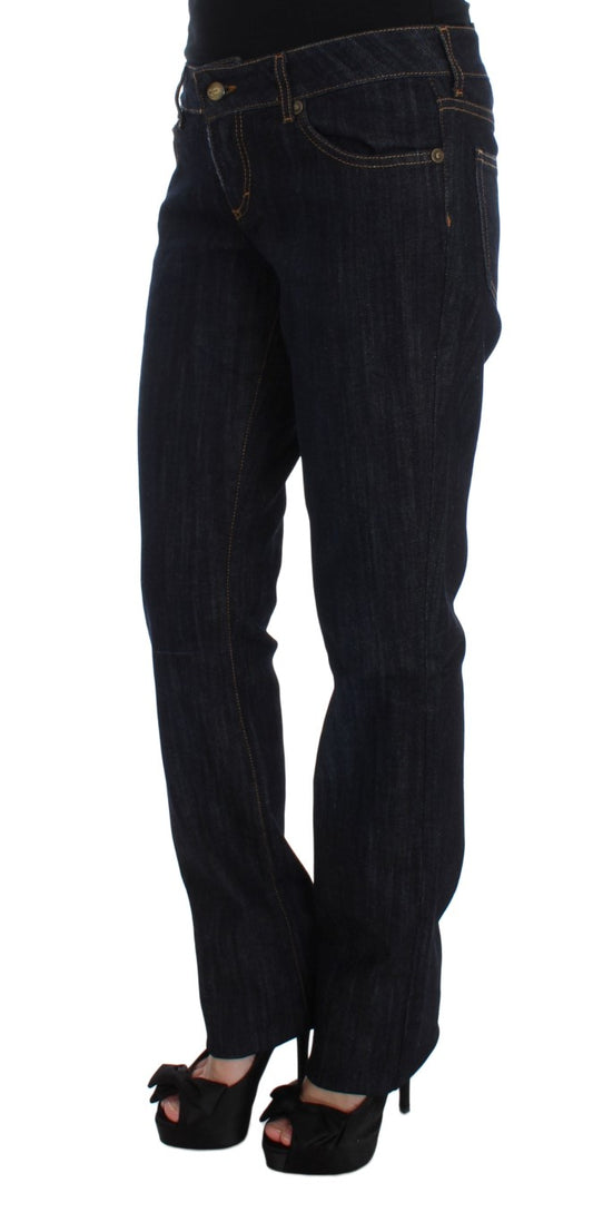 Cavalli Blaue Straight Fit Stretch Jeans aus Baumwolle