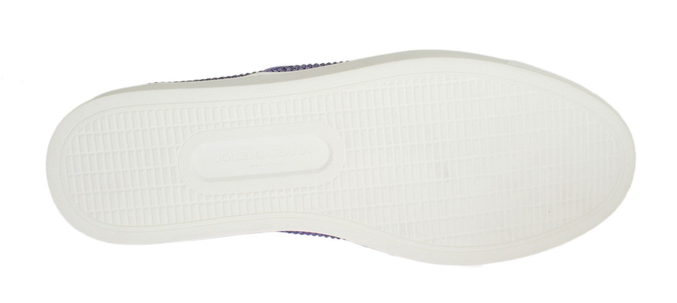 Dolce & Gabbana Lila Strass Canvas Logo Sneakers