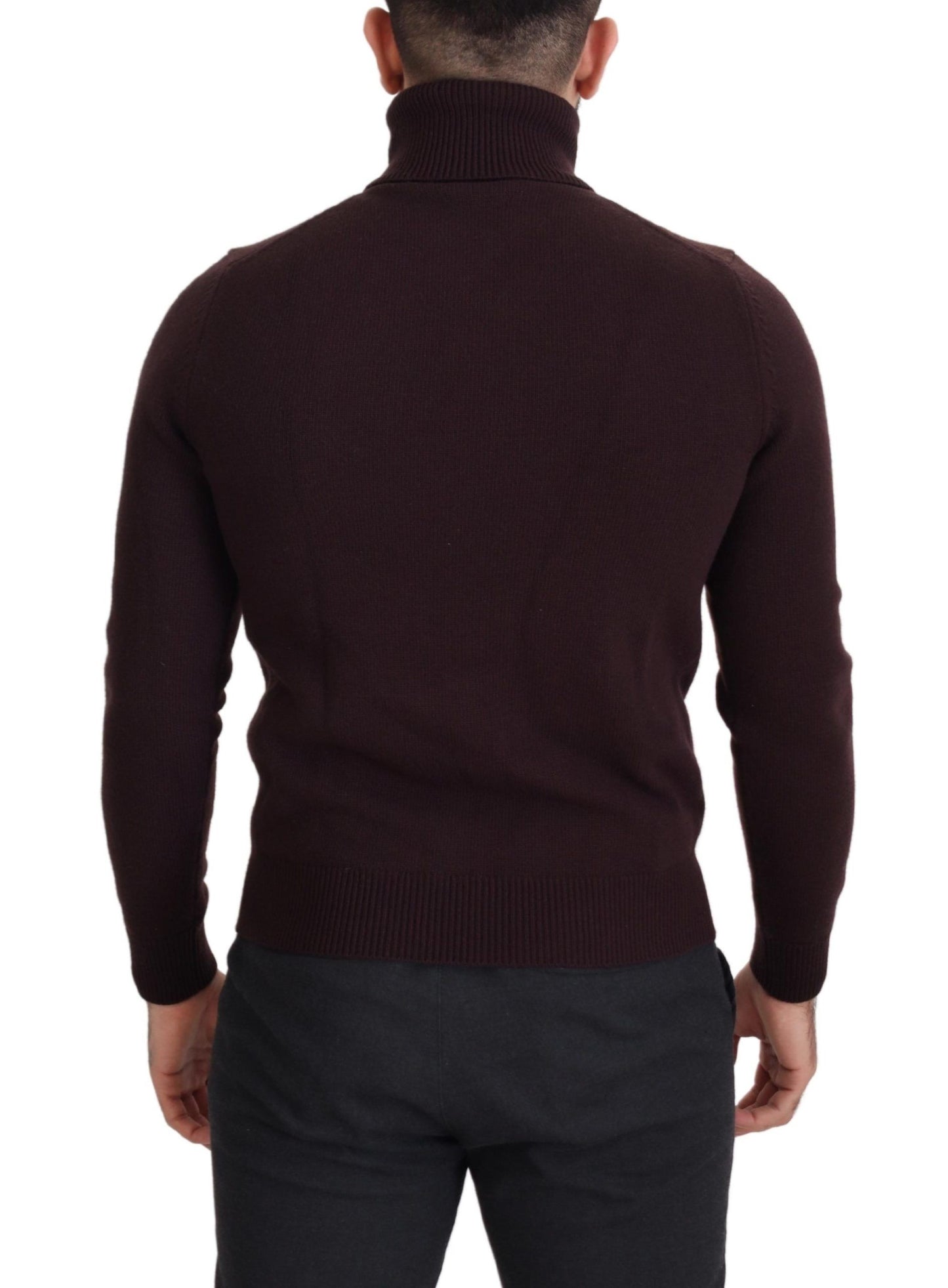 Dolce & Gabbana Pullover mit Rollkragen aus brauner Wolle
