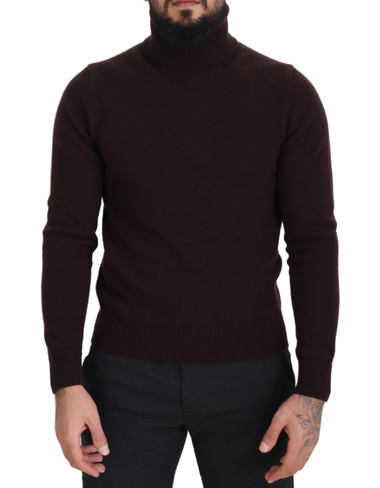 Dolce & Gabbana Pullover mit Rollkragen aus brauner Wolle