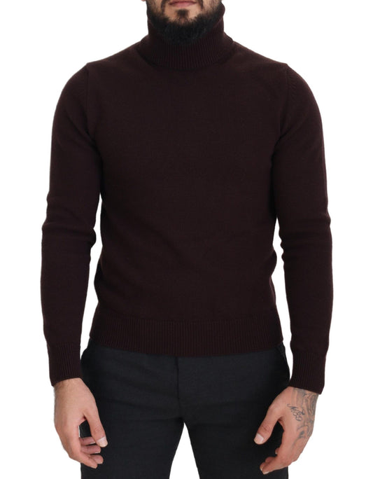 Dolce & Gabbana Pullover mit Rollkragen aus brauner Wolle