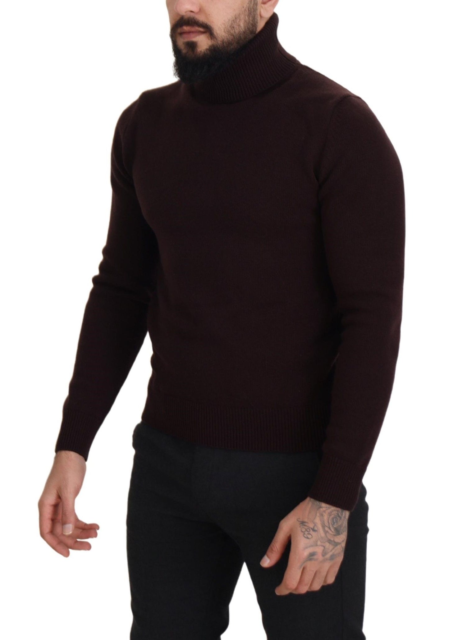 Dolce & Gabbana Pullover mit Rollkragen aus brauner Wolle