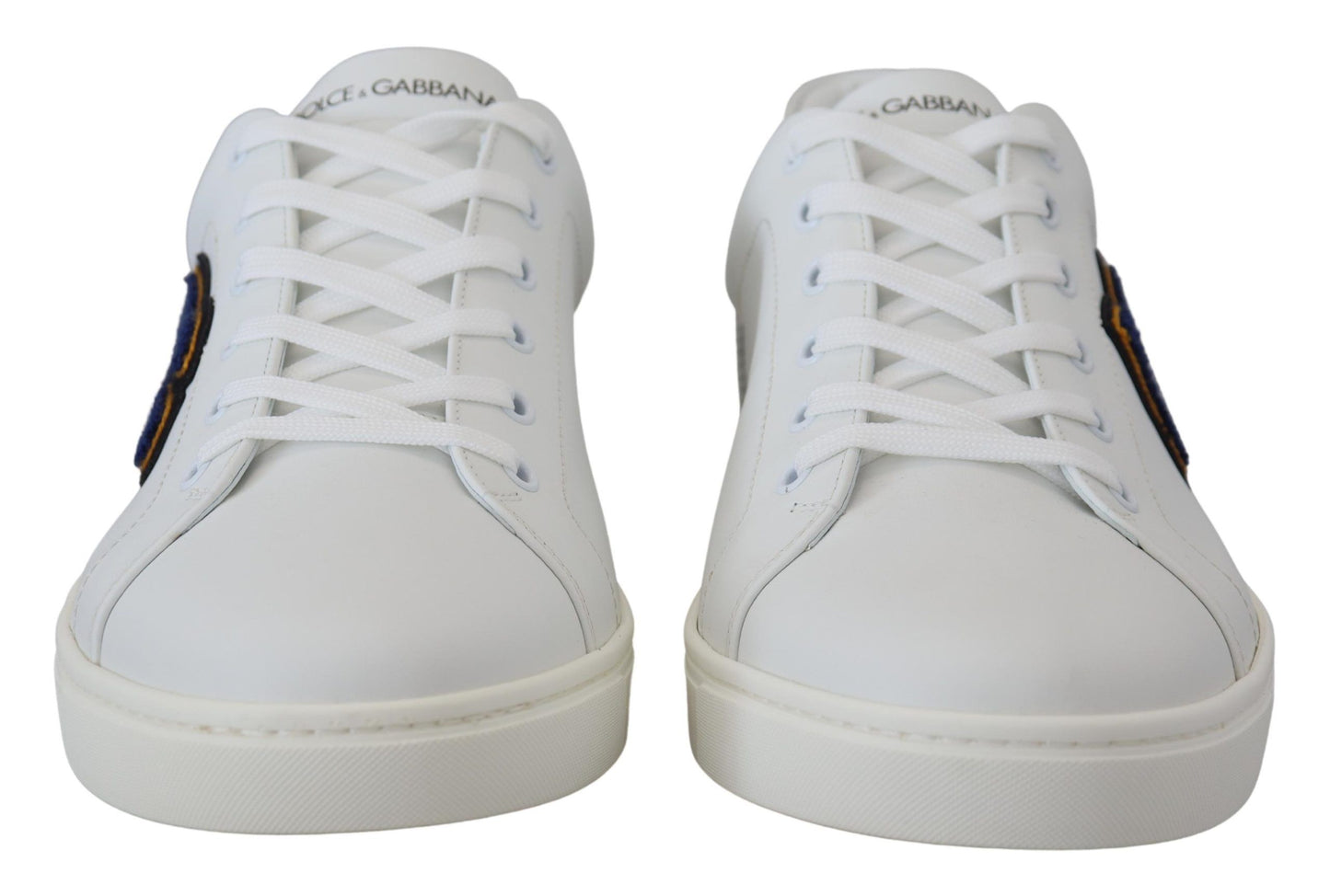 Dolce & Gabbana Weißes Leder DG Logo Casual Turnschuhe Schuhe