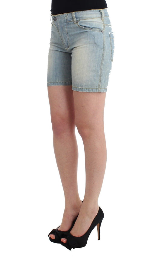 Ermanno Scervino Beachwear Blau Denim City Casual Kleid Shorts
