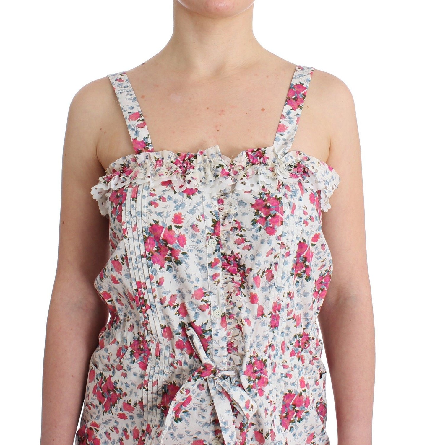Ermanno Scervino Strandmode Pink Floral Beach Minikleid Kurz
