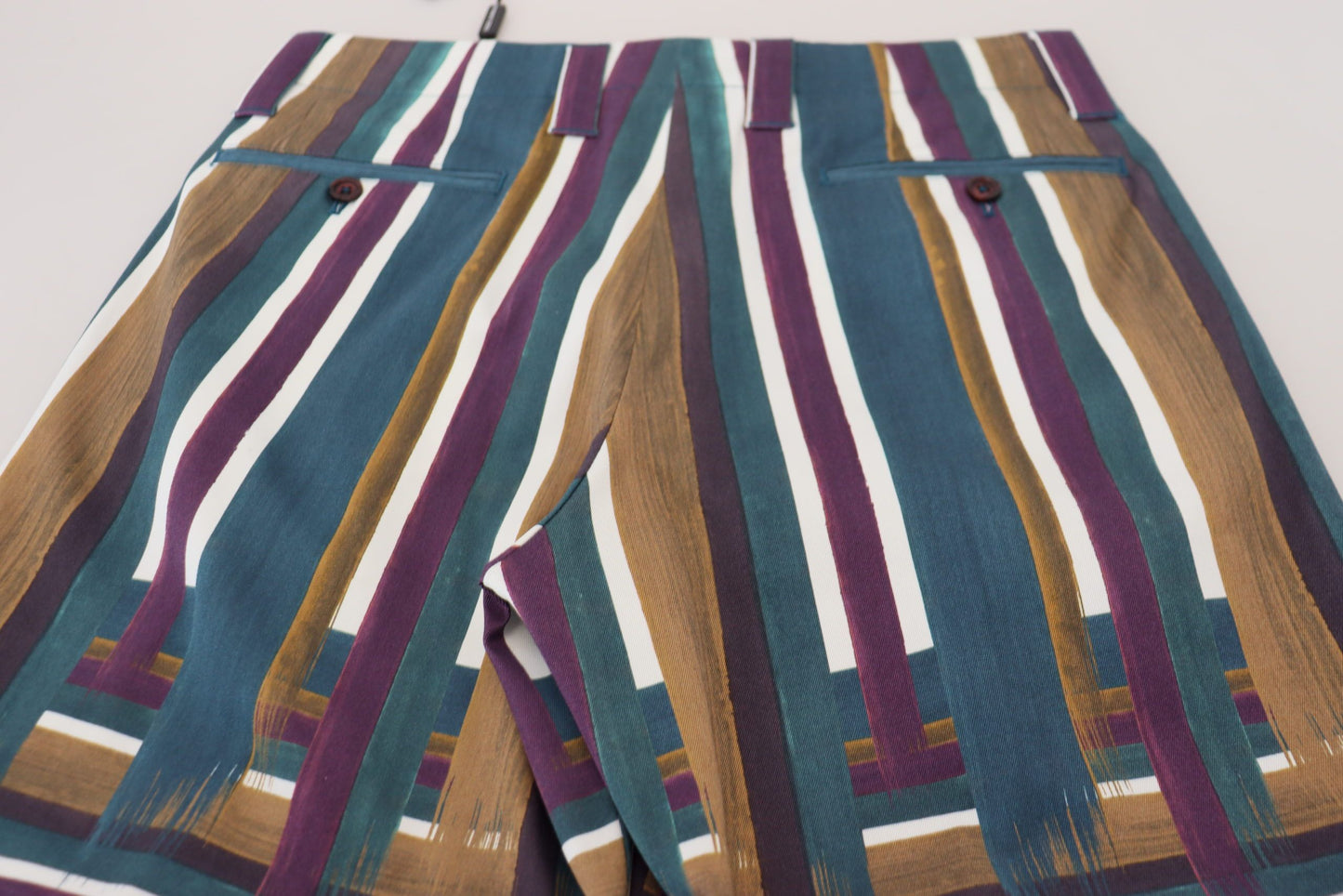 Dolce & Gabbana Mehrfarbig gestreifte Shorts aus Stretch-Baumwolle