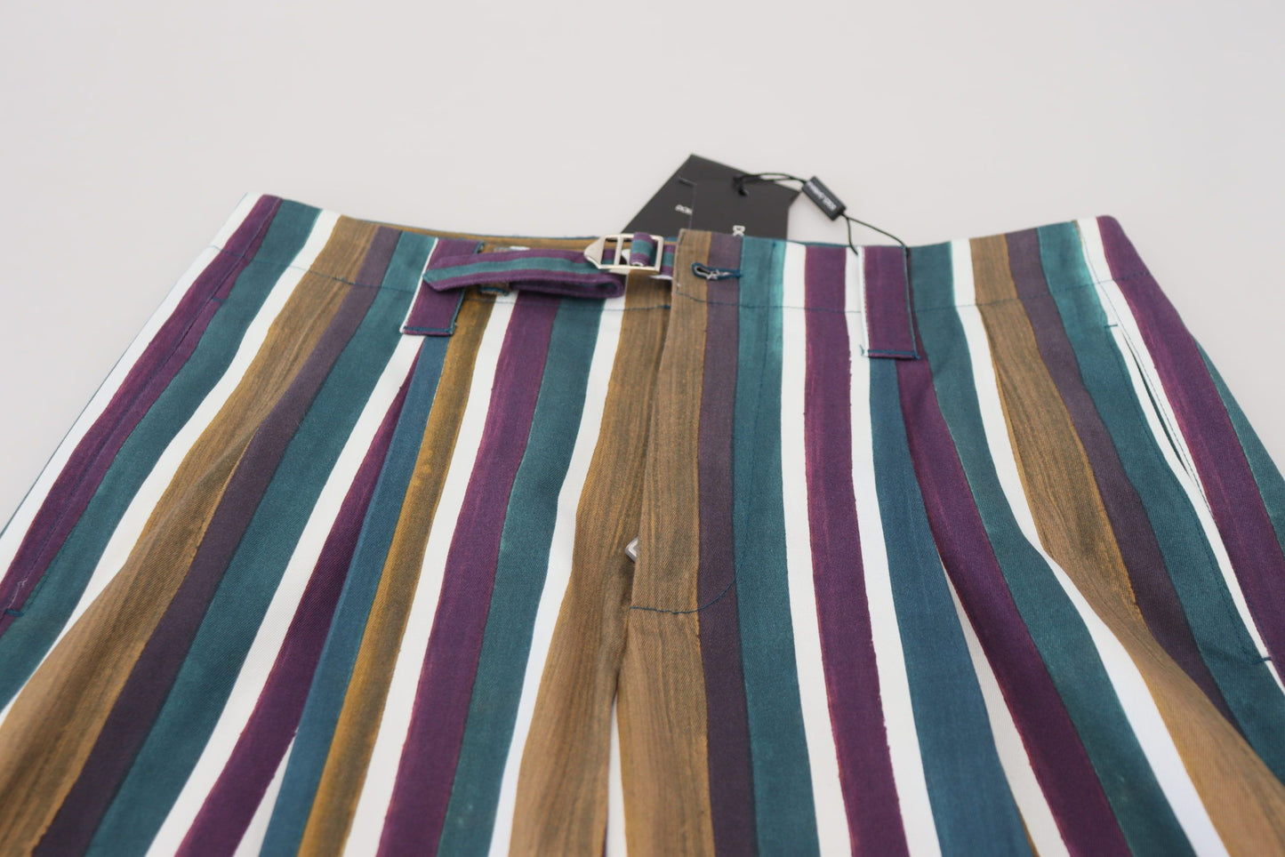 Dolce & Gabbana Mehrfarbig gestreifte Shorts aus Stretch-Baumwolle