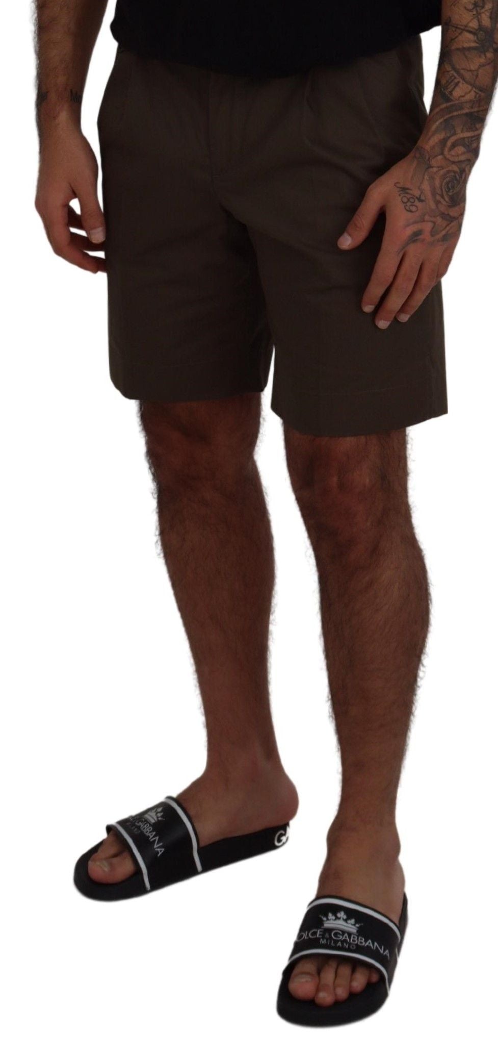 Dolce & Gabbana Grüne Chinos Baumwolle Casual Shorts