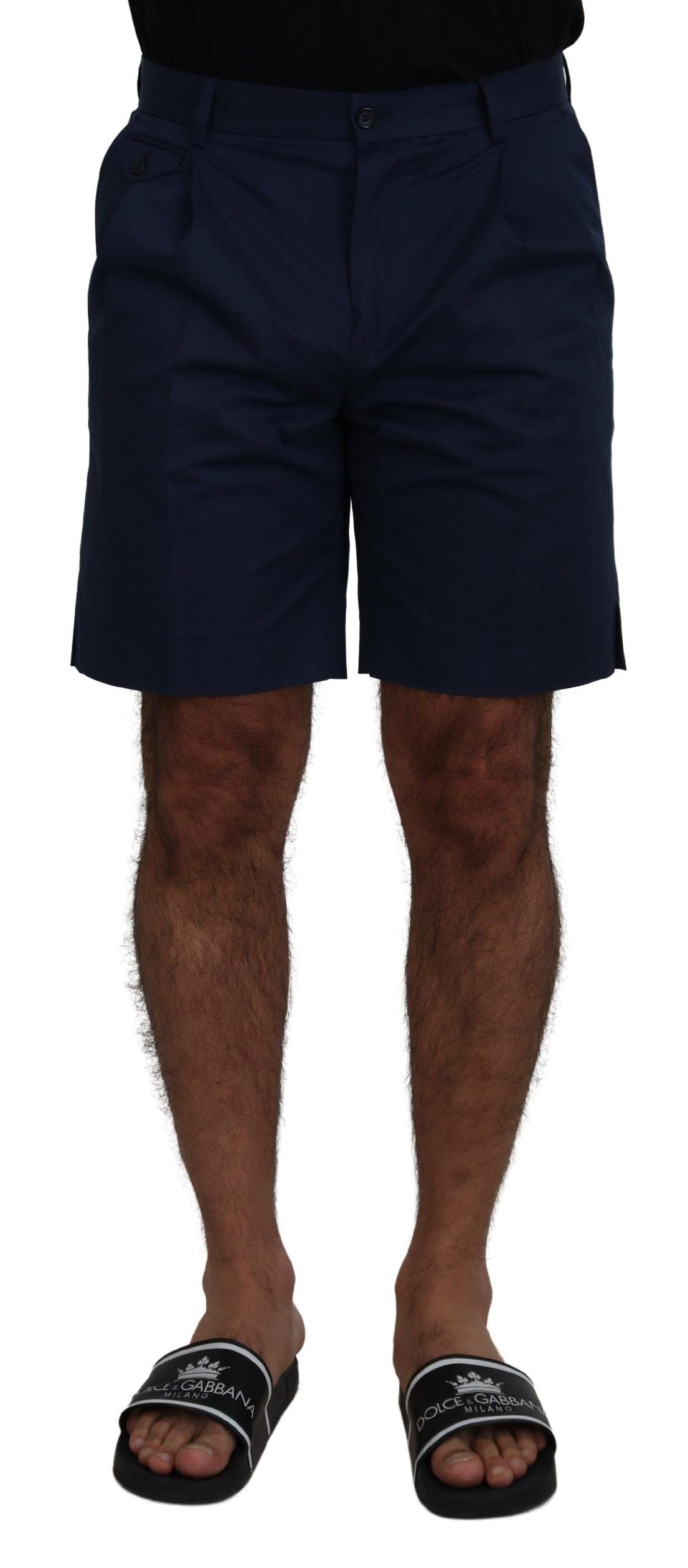 Dolce & Gabbana Blaue Chinos Baumwolle Stretch Casual Shorts