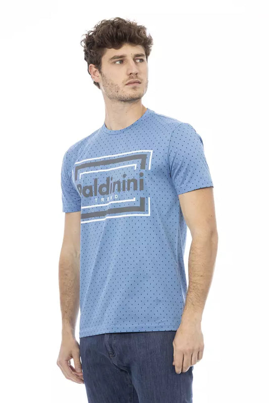 Baldinini Trend Hellblaues Baumwoll-T-Shirt für Herren