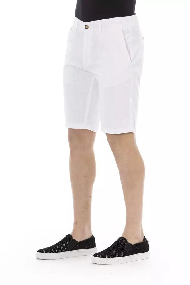 Baldinini Trend Weiße Baumwoll-Bermuda-Shorts für Herren
