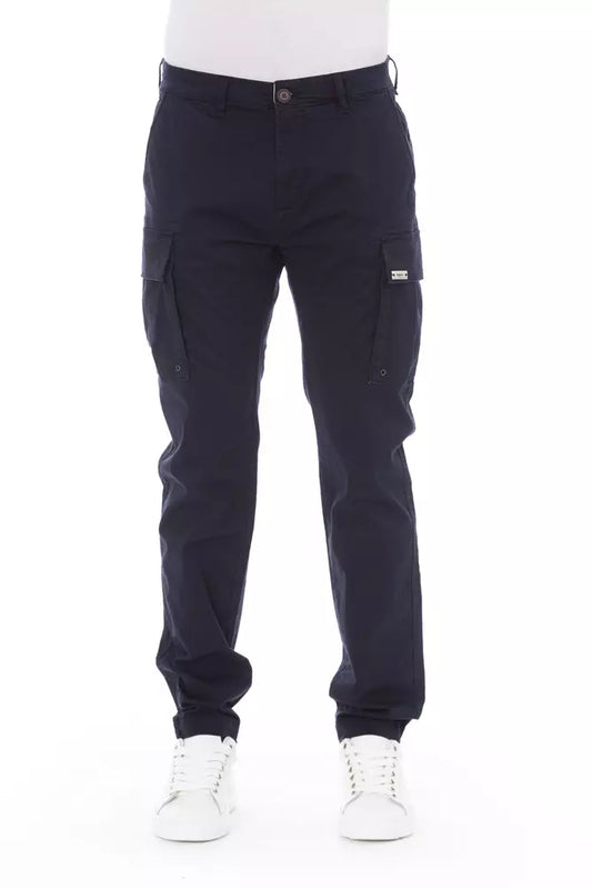 Baldinini Trend Blaue Herren-Cargo-Hose aus Baumwolle