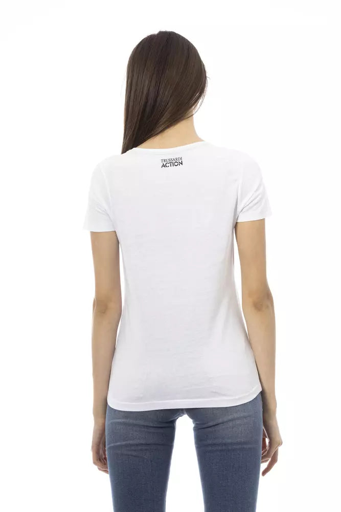 Trussardi Action Weißes T-Shirt aus Baumwolle für Frauen