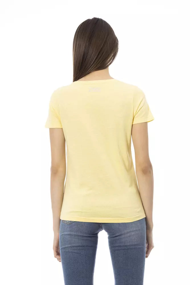 Trussardi Action Gelbes Baumwoll-T-Shirt für Damen