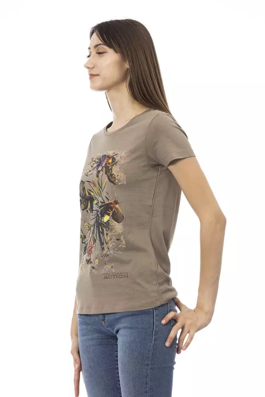Trussardi Action Braunes Baumwoll-T-Shirt für Frauen