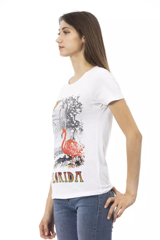 Trussardi Action Weißes Baumwoll-T-Shirt für Frauen