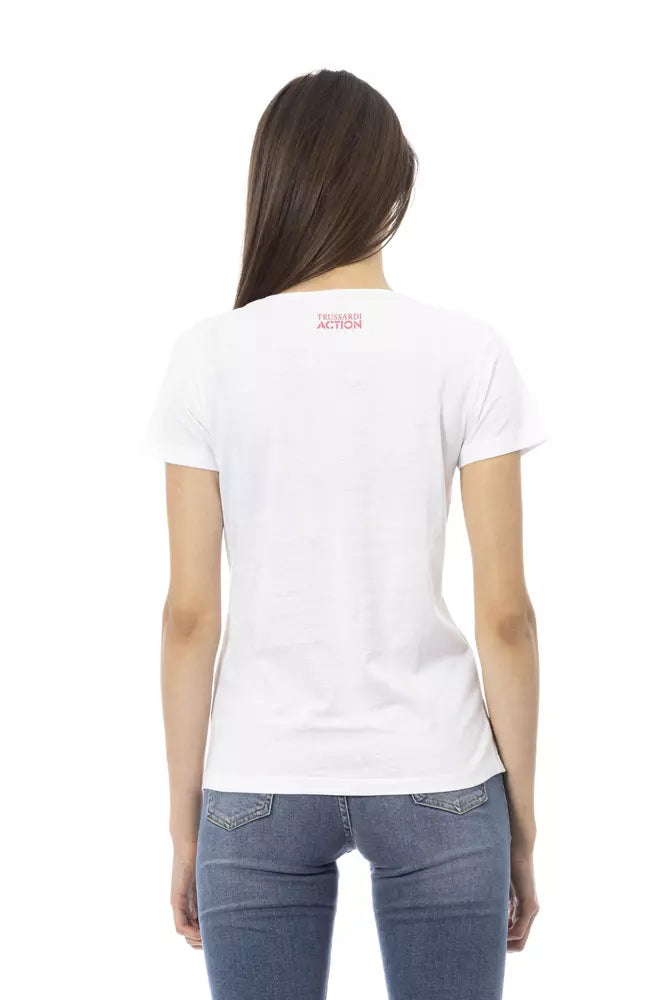 Trussardi Action Weißes T-Shirt aus Baumwolle für Frauen