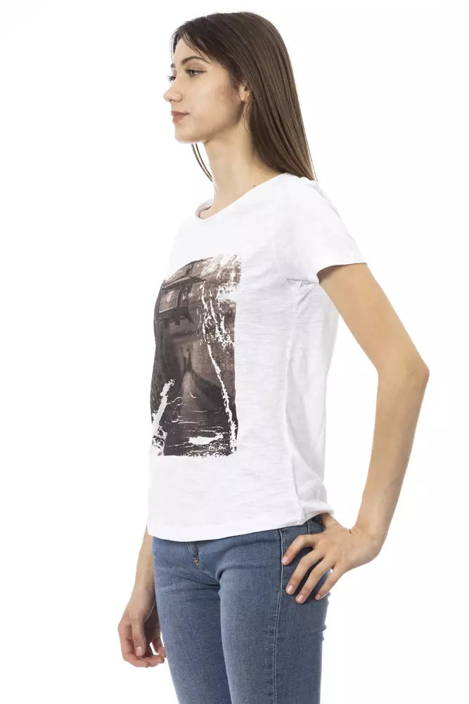 Trussardi Action Weiße Baumwoll-Tops & T-Shirts