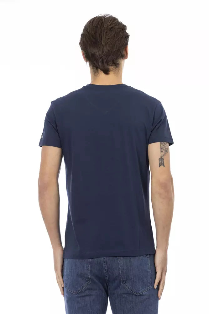 Trussardi Action Blaues Baumwoll-T-Shirt für Herren