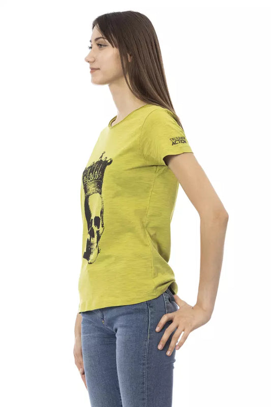 Trussardi Action Grünes T-Shirt aus Baumwolle für Frauen