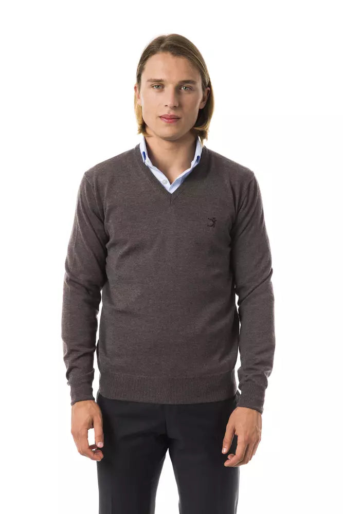 Uominitaliani Grauer Herren-Pullover aus Merinowolle